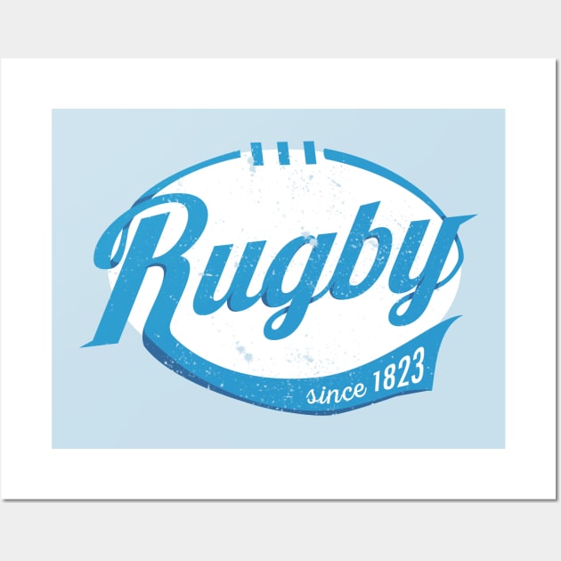 Cool rugby logo type distressed Wall Art by atomguy